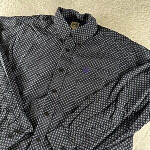 Cinch Shirt Mens Small Purple Black Western Button Up Rancher Cotton Rodeo Dress